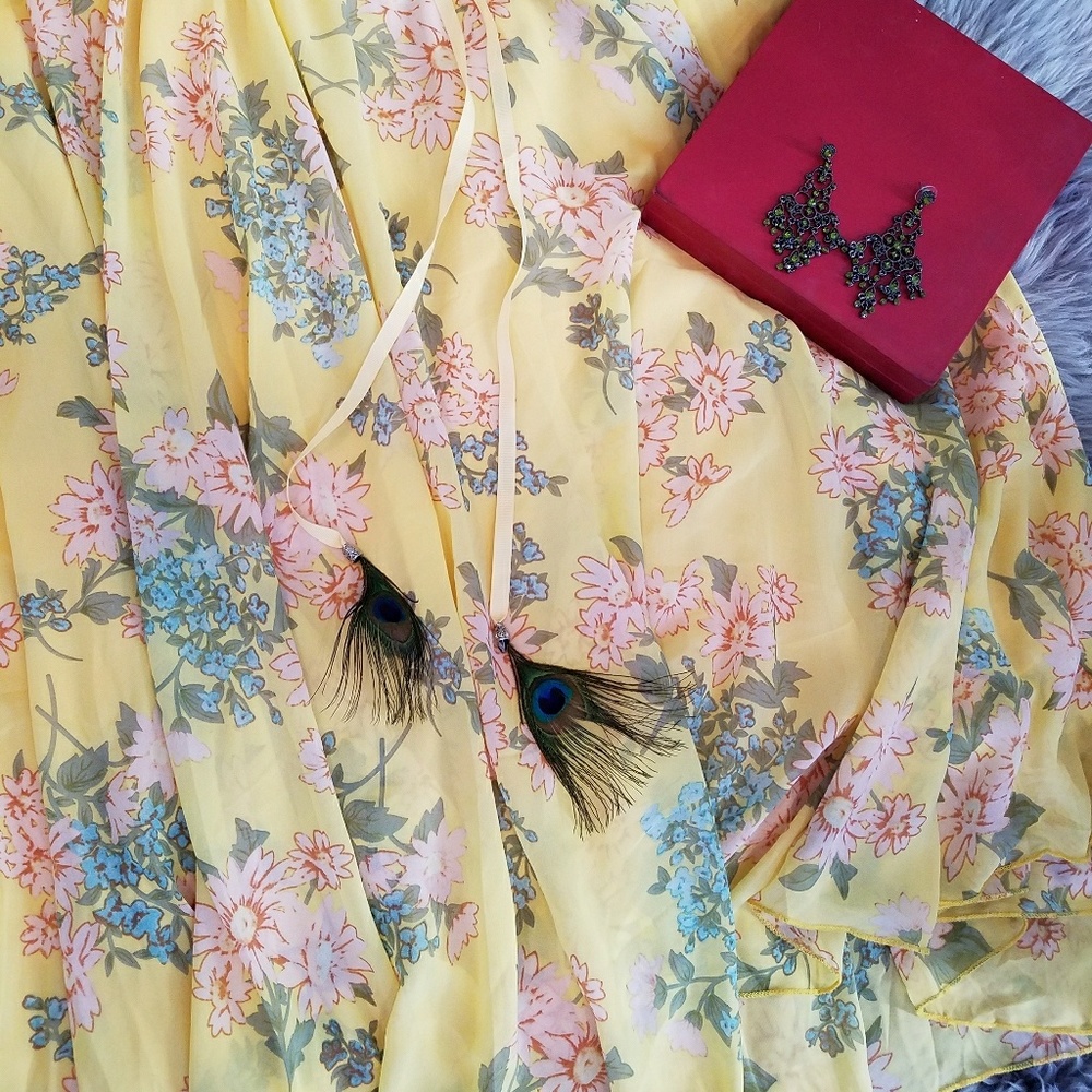 Yellow floral Maxi Skirt