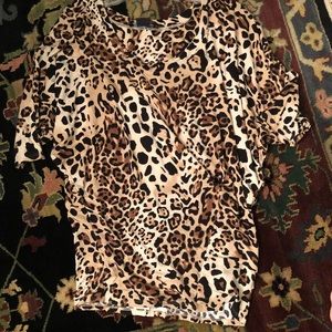 Leopard print loose oversized blouse