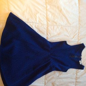 Blue fit and flare dress