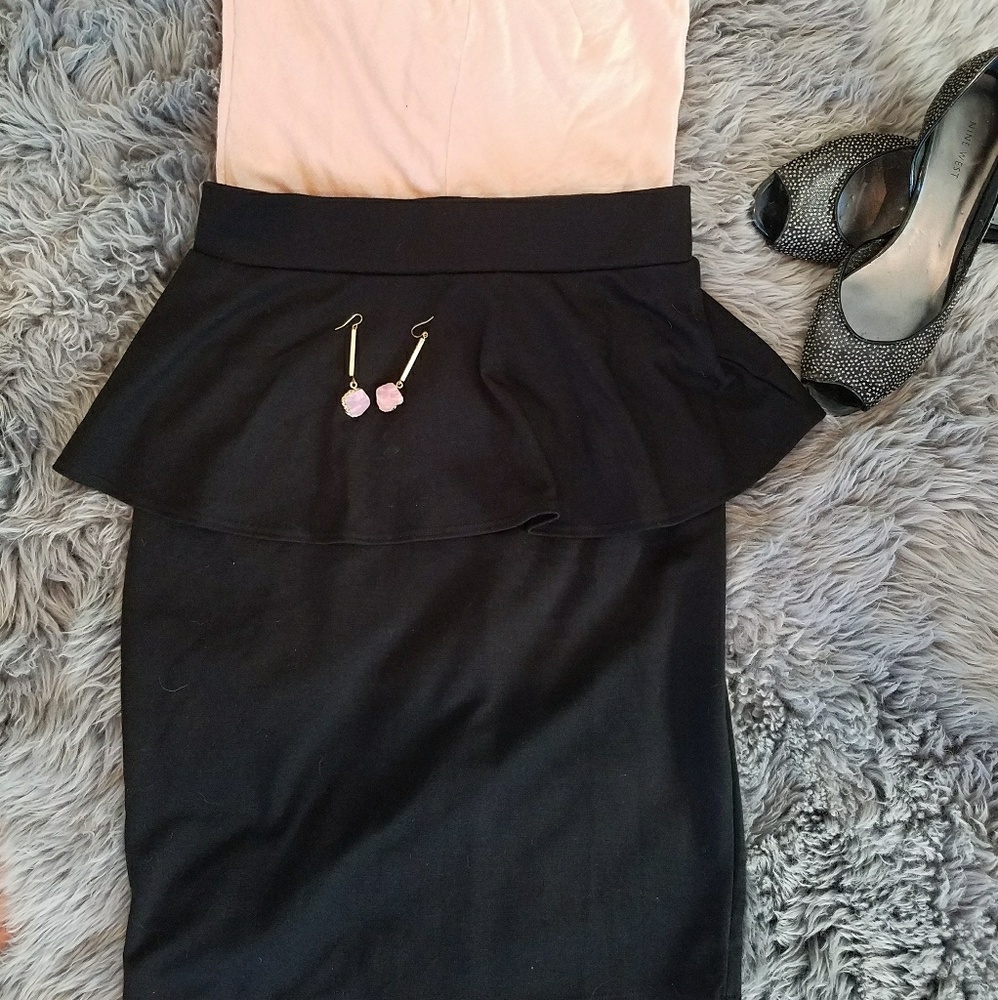 Black Peplum Skirt