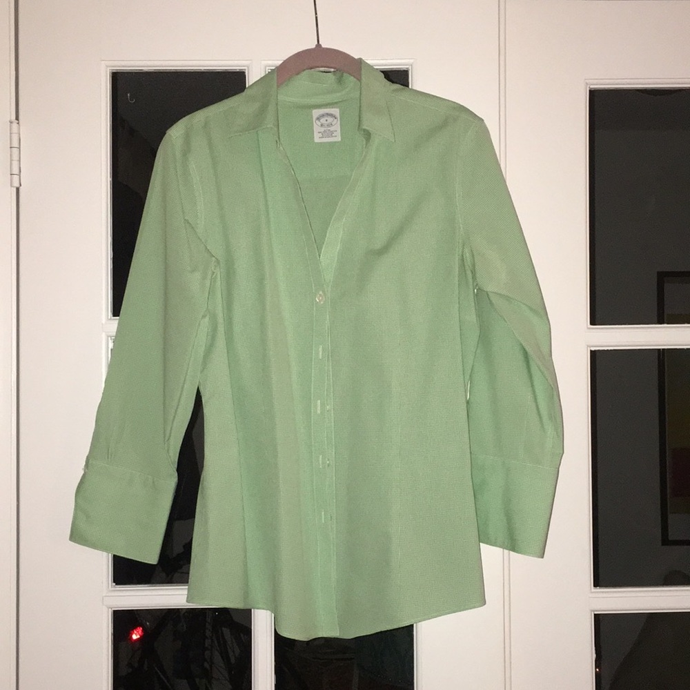 Brooks Bothers Light green classic fit dress shirt