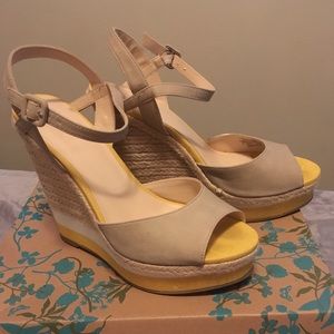 White and yellow wedges.