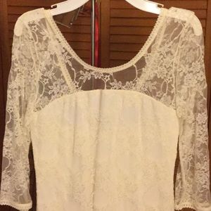 Slim fitting lacy white dress