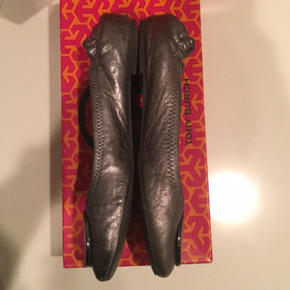Tory Burch Reva Pewter Flats - Picture 8 of 8