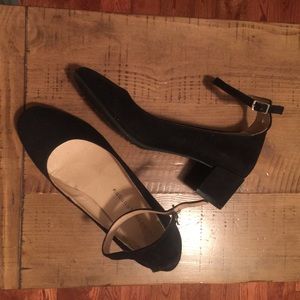 Chinese Laundry Black Suede Pump with Ankle Strap