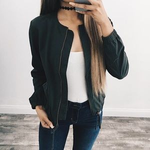Olive green bomber jacket