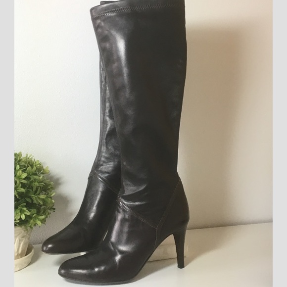 stretch pull on knee high boots