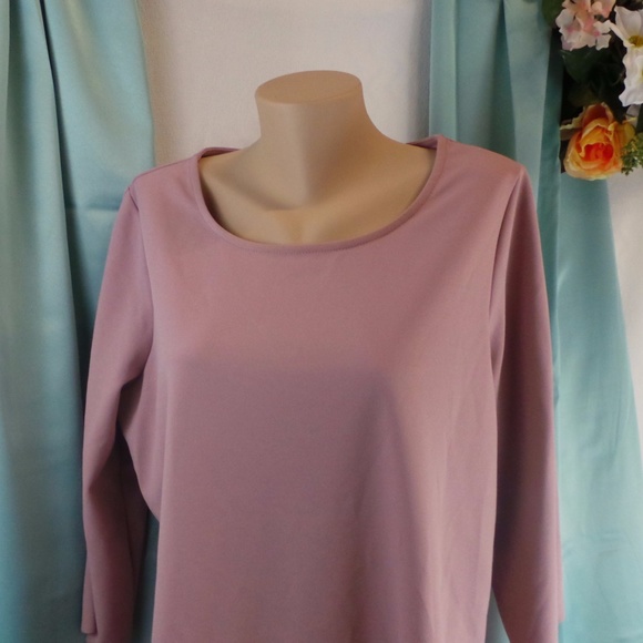 Pink Asymmetrical Elbow Sleeves Casual Top Shirt - Picture 3 of 7