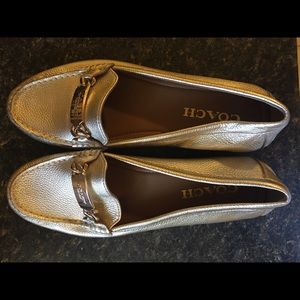 Coach loafers gold size 9