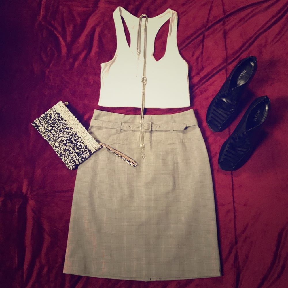 **H&M** High-waisted Plaid Career Pencil Skirt