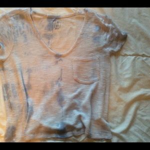 Blue and white tie dye top