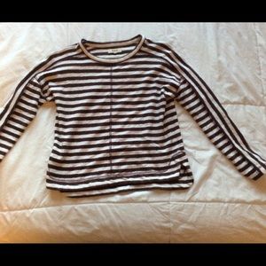 Maroon and white stripped madewell top