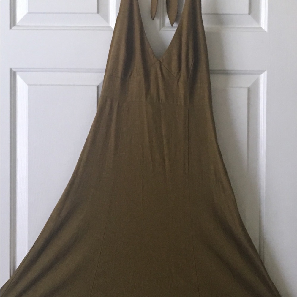 H&M’s  sexy Army Green Linen halter top dress.