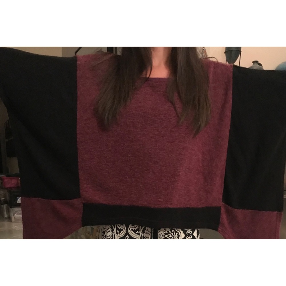 YA Los Angeles purple and black poncho