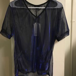 Blue reflective 'holographic' shirt