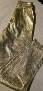 VINTAGE 90's VERSACE GOLD LEATHER PANTS