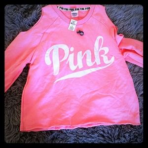VS Pink Cold Shoulder Sweater/Top