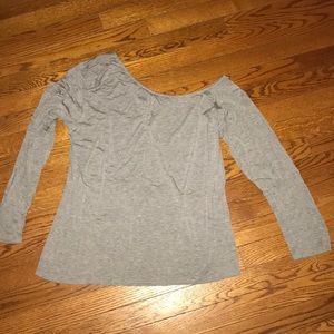 Grey off the shoulder shirt size large