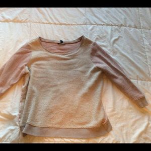 Long sleeve top with open cross back