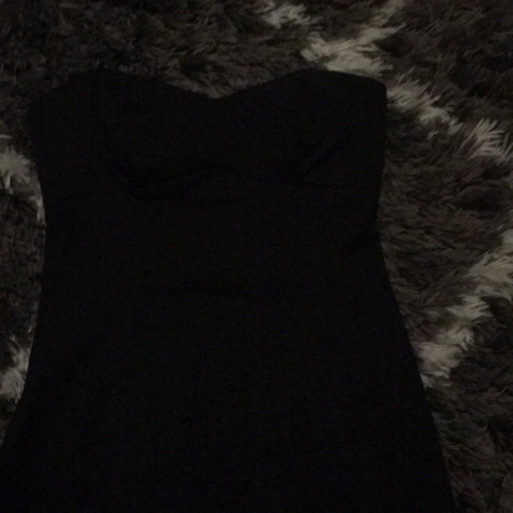 Strapless black dress