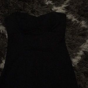 Strapless black dress