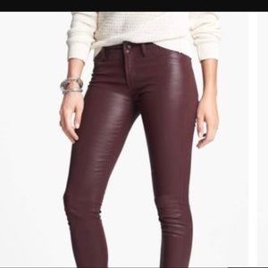 Article of Society Purple Leather Jeans