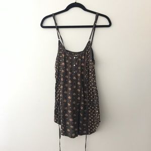 Aerie floral tank top w/ drawstring waist