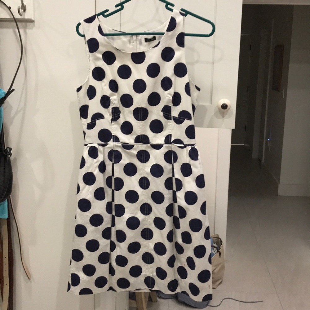 REDUCED JCrew Navy polka dot dress