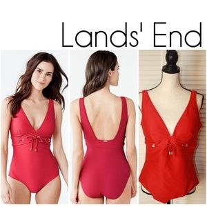 NWOT Lands' End Nautical Coastal Spirit Swimsuit