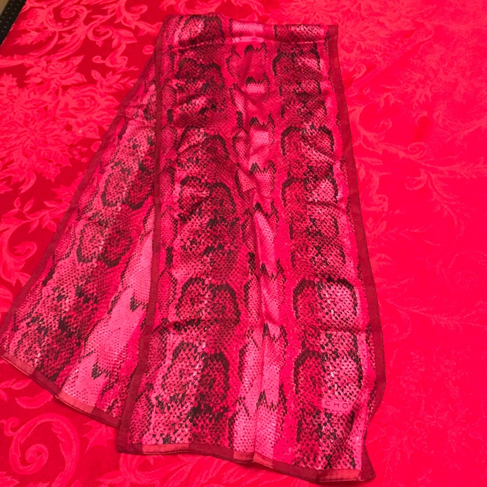 Echo Python Pattern Silk Scarf - image 1