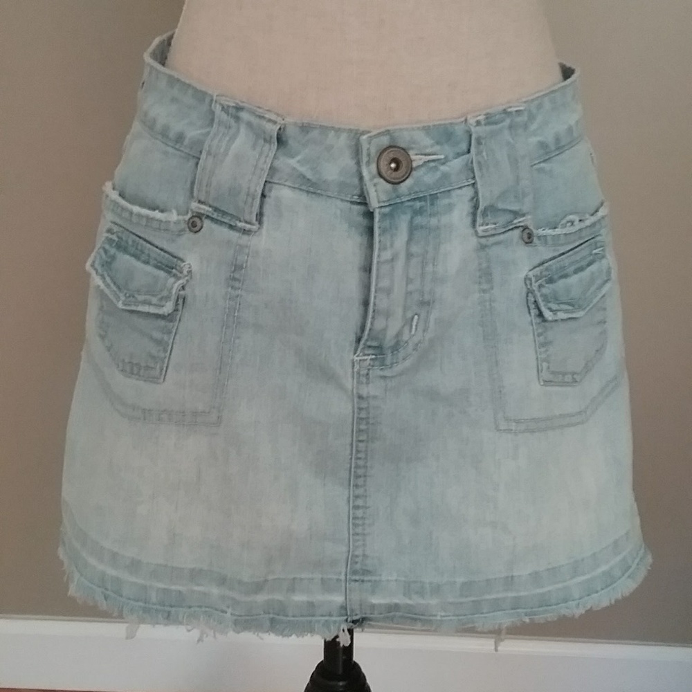 SOLD!!!  ONE TUFF BABE Jean Skirt Mini Sz 3/4