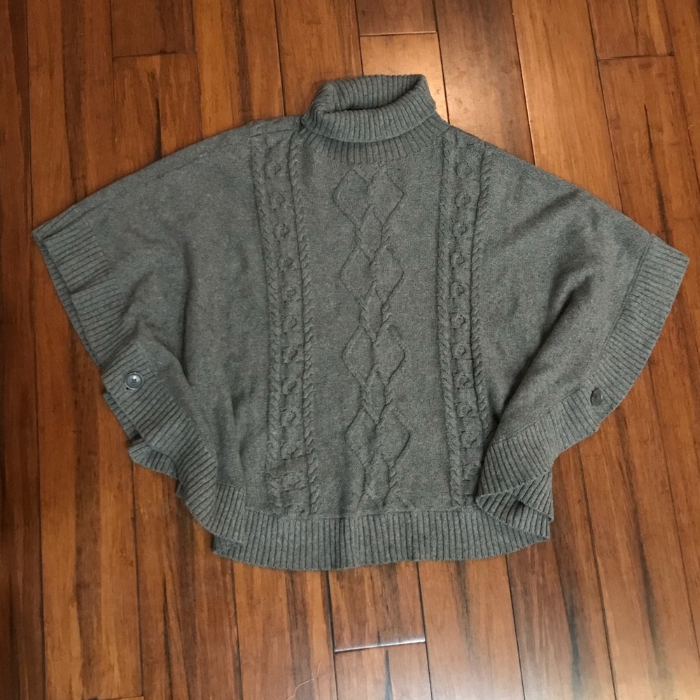 Turtleneck Pancho Sweater