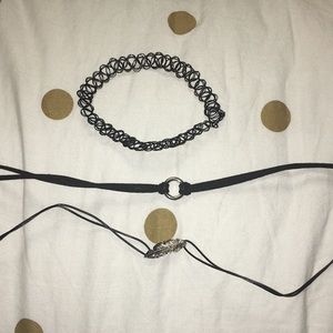 Set of 3 Black Chokers