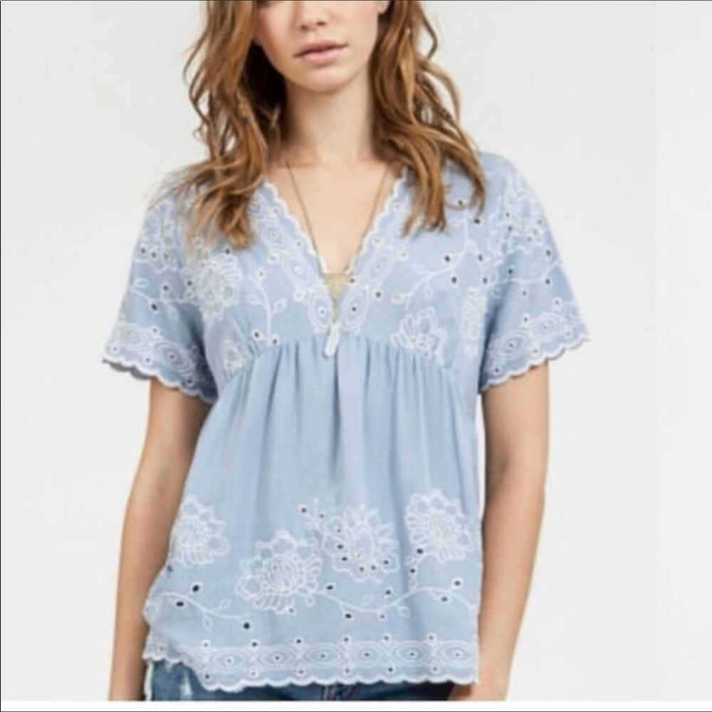 Blu Pepper Embroidered Babydoll Top