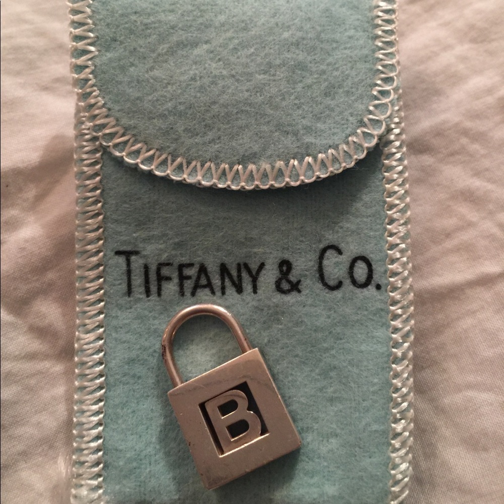 Tiffany & Co "B" Lock Charm. Necklace Pendant