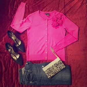 NEW YORK & COMPANY Fuschia Rhinestone Cardigan