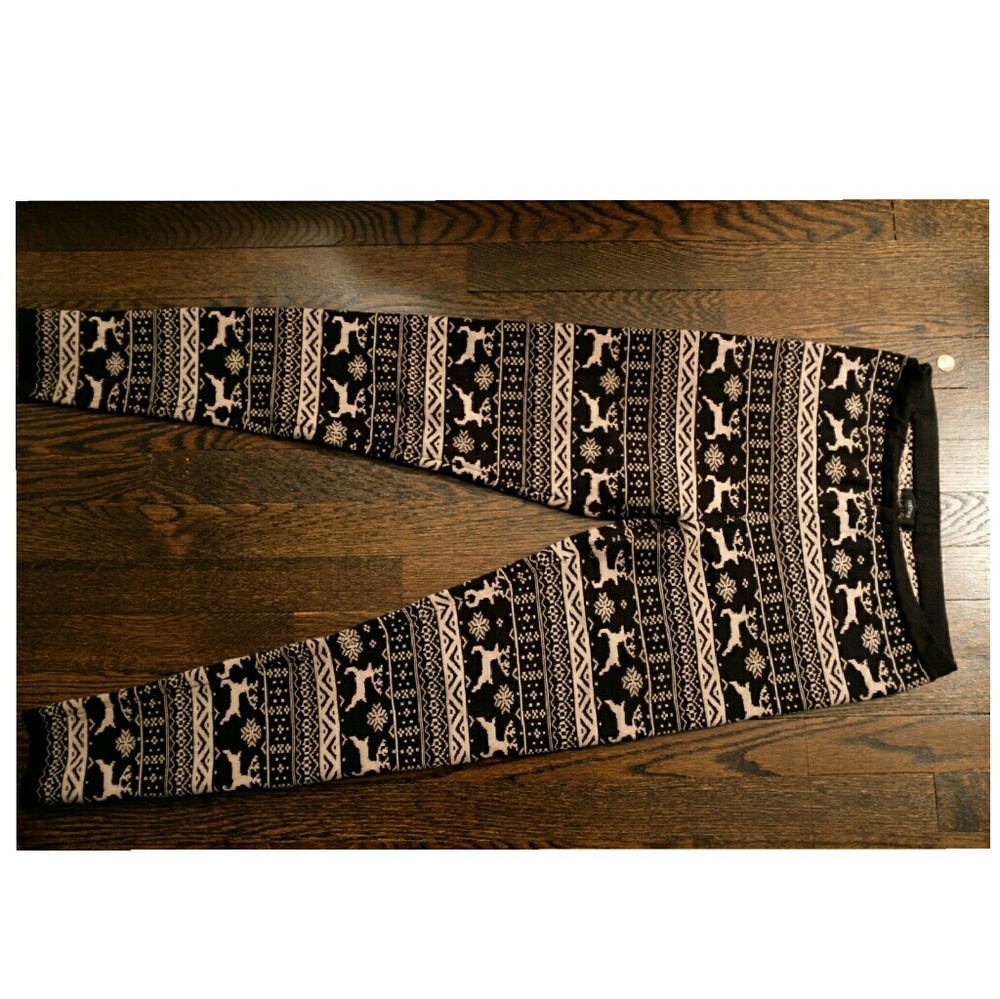 Thick knit reindeer pants