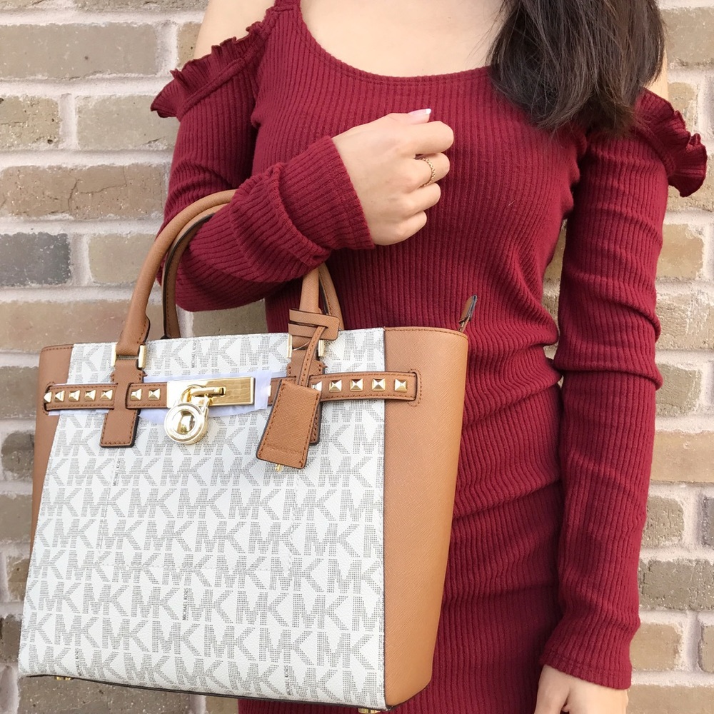 Michael Kors Hamilton large Satchel Vanilla brown - Picture 2 of 8