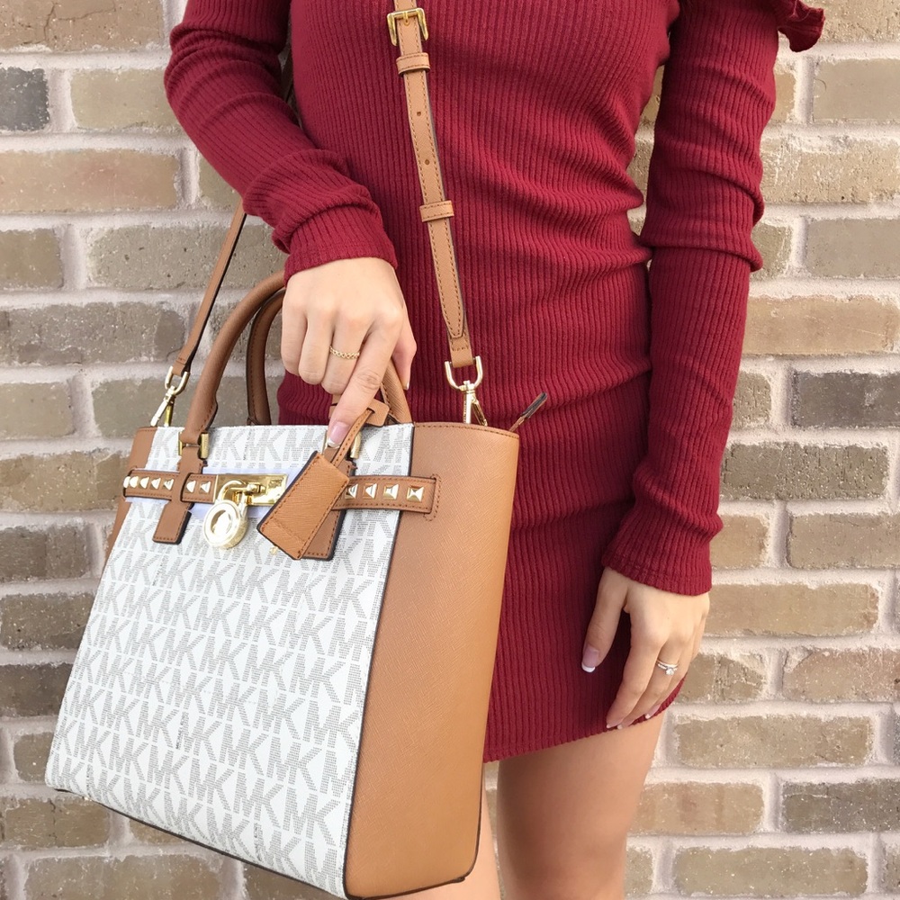 Michael Kors Hamilton large Satchel Vanilla brown - Picture 4 of 8