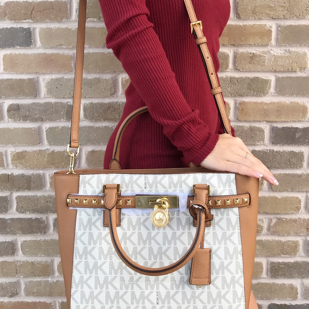 Michael Kors Hamilton large Satchel Vanilla brown - Picture 5 of 8