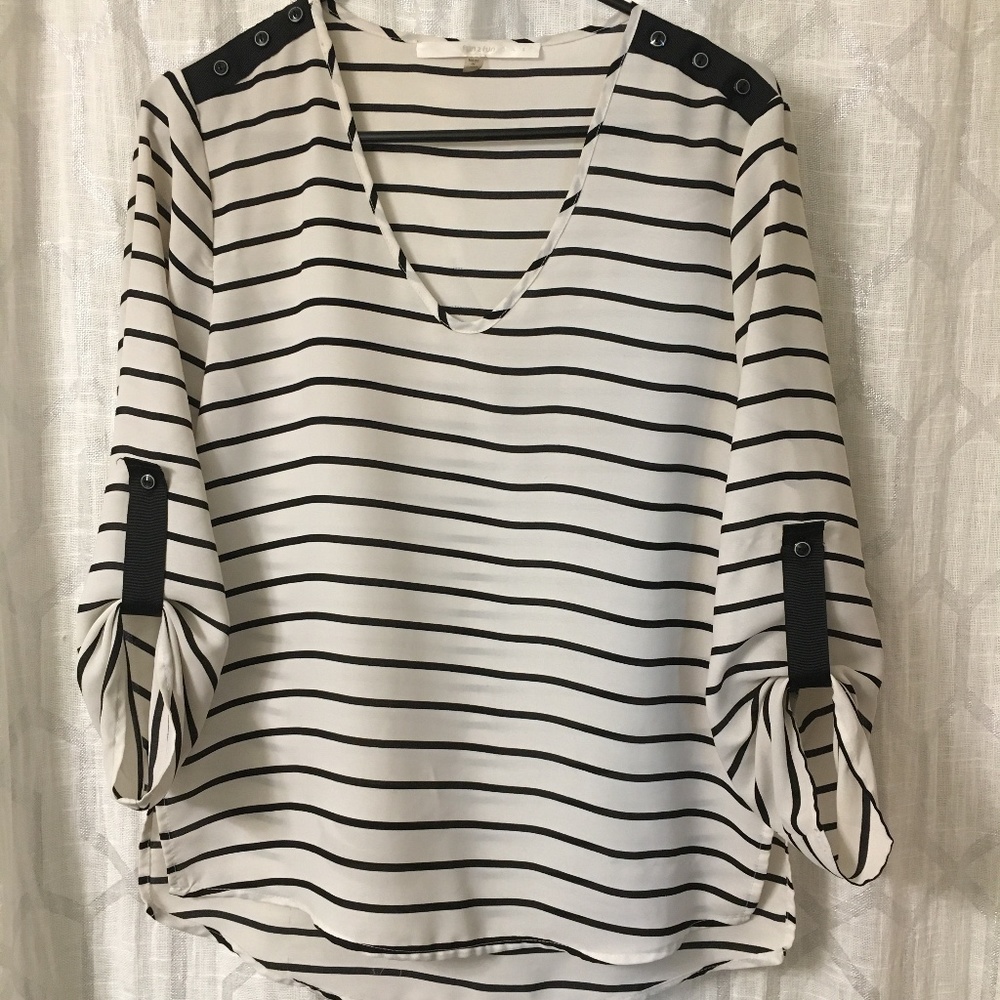 Striped 3/4 Sleeve Top