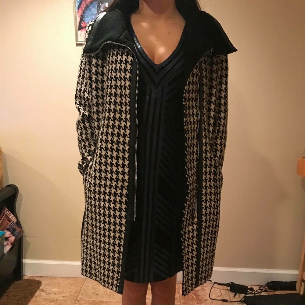 💕Calvin Klein💕Houndstooth Coat💕 - Picture 3 of 5