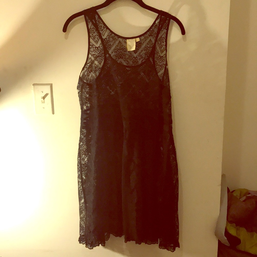 Anthropologie black lace dress