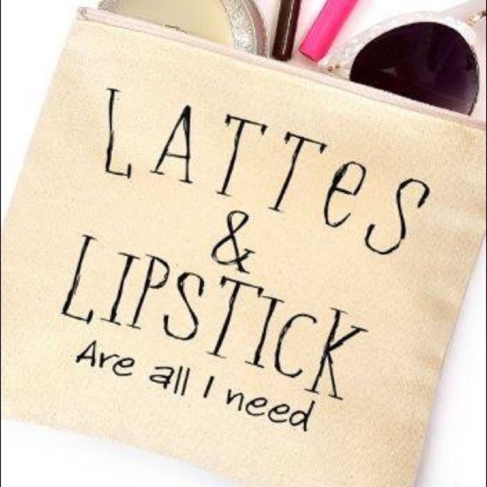Lattes & Lipstick Makeup Bag