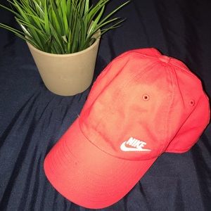 Red fitted Nike hat