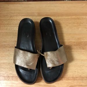 Donald J. Pliner bronze strap sandals (size 9)