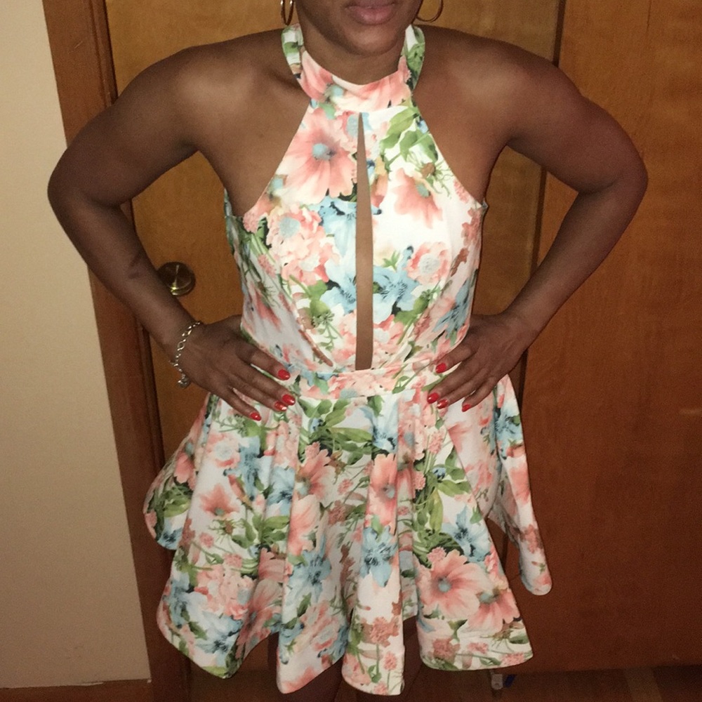 Akira Floral Print Mini Dress NWOT