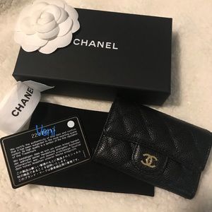 Authentic Chanel Caviar Classic Flap Cardholder