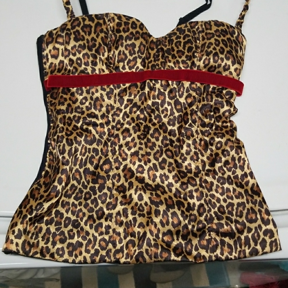 Leopard print bustier
