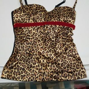 Leopard print bustier